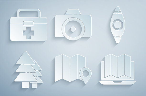 在地图上设置森林的位置，独木舟图片下载