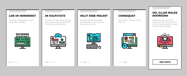 软件程序开发onboarding ICONS set图片下载