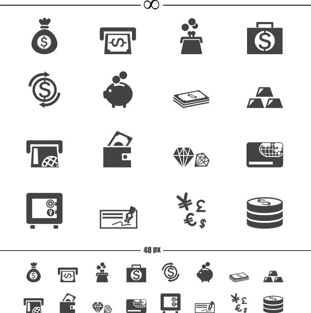 货币图标（EPS10格式）图片下载