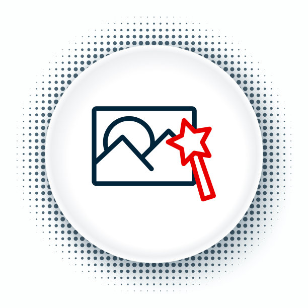 线条照片修饰图标孤立在白色上图片下载