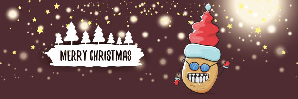 时髦的卡通微笑圣诞老人土豆图片下载