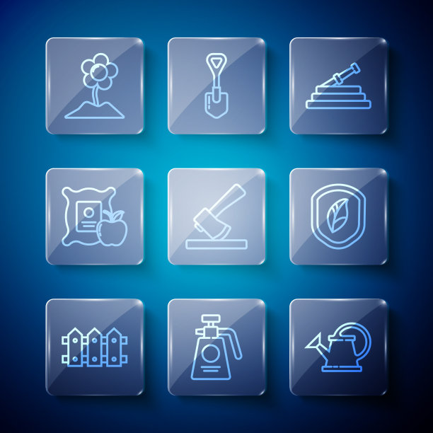 为园林围栏设置行木喷雾器图片下载