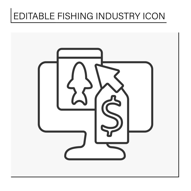 鱼销售线图标图片下载
