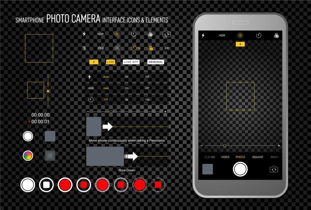 智能手机摄像头屏幕图标图片下载