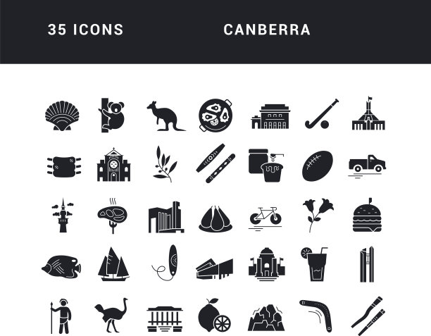一套简单的图标堪培拉图片下载