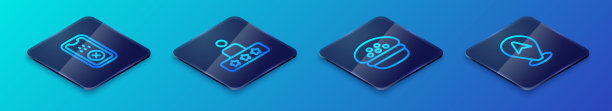 2.5D线条出租车司机帽子App套装图片下载