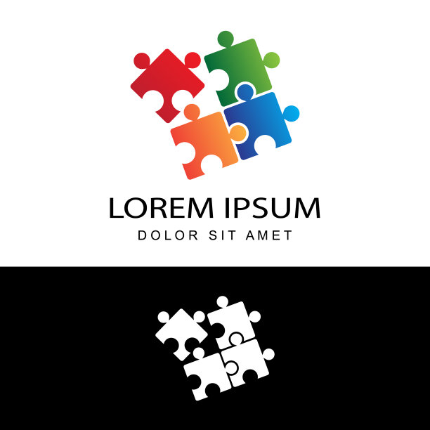 独立爱心拼图Logo设计模板图片下载