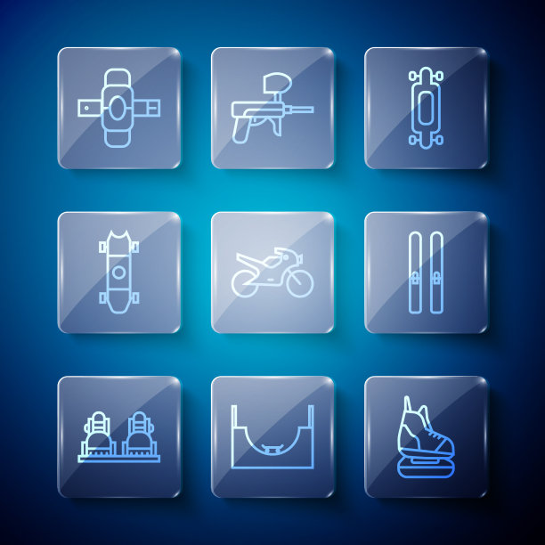 设定线滑雪板滑冰公园滑冰长板图片下载