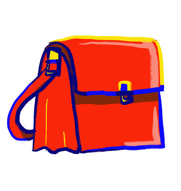 原色方案红，蓝，黄日常对象手绘插图图片下载