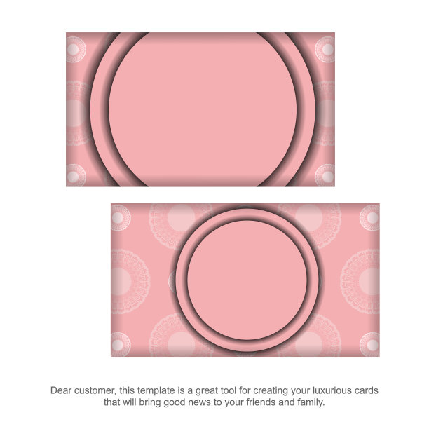 粉红色的名片与复古的白色饰品图片下载