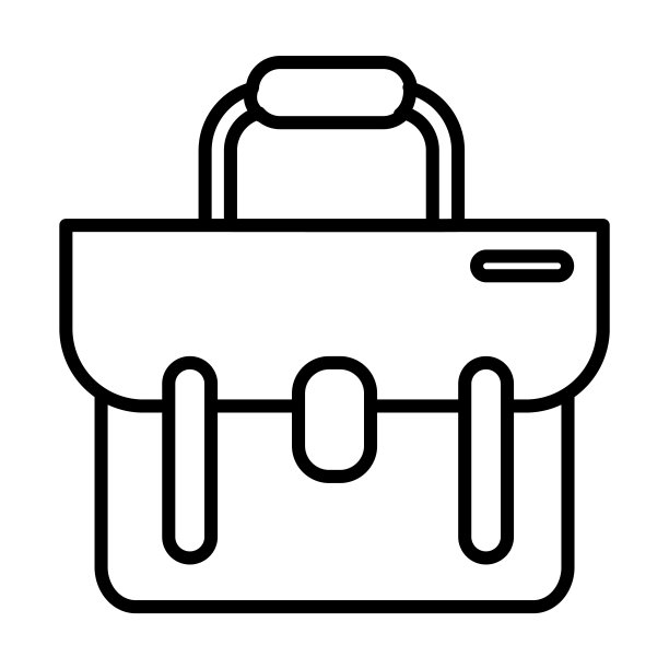 白色背景上的线性公文包轮廓图标图片下载