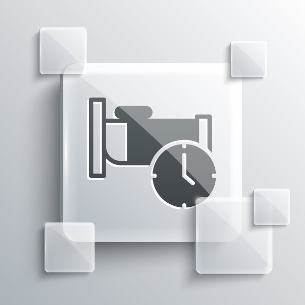 灰色时间睡眠图标孤立在灰色上图片下载