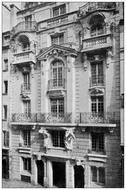 古董照片:巴黎Croix Des Petits Champs街的房子图片下载