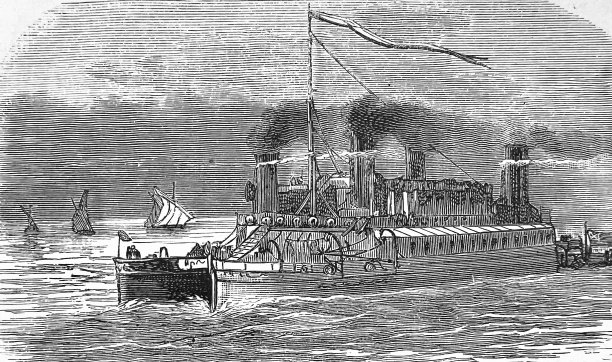 卡斯塔利亚号，一艘穿越加莱海峡的双壳船图片下载