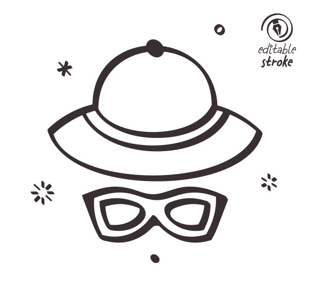 好玩的线条插图度假点图片下载