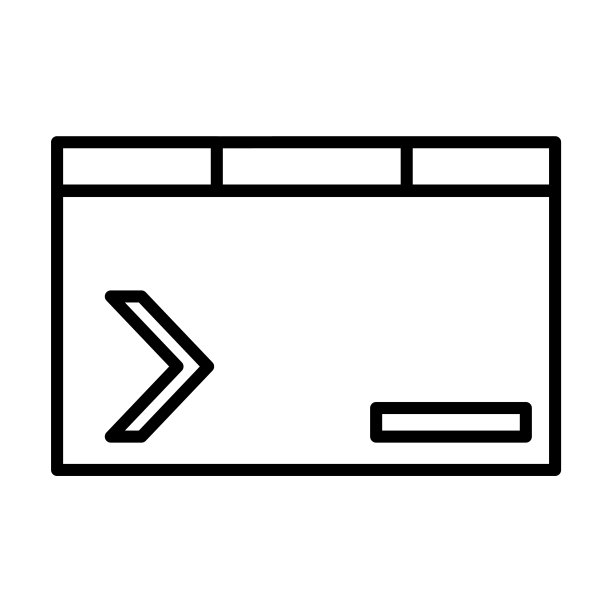 终端图标。细线性终端轮廓图标孤立在白色背景。直线矢量终端符号，网页和移动的符号。图片下载