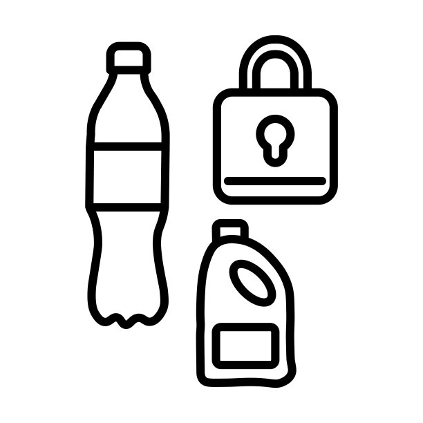 塑料图标。薄线性塑料轮廓图标孤立的白色背景。线条矢量塑料符号，网页和移动符号。图片下载