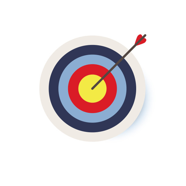 目标与一个箭头平面图标图片下载