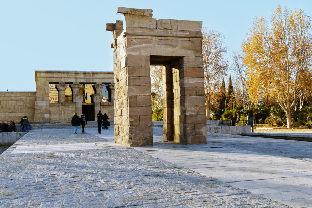 神庙Debod -马德里-西班牙-库存照片图片下载