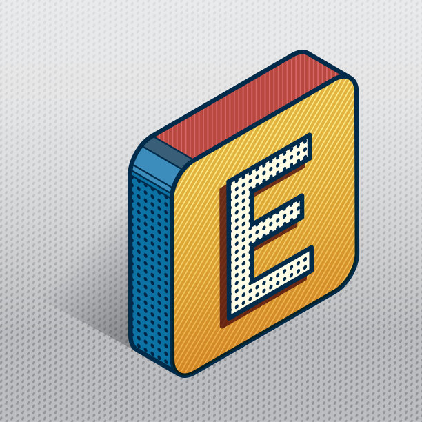 波普艺术风格现代等距方块字母图片下载