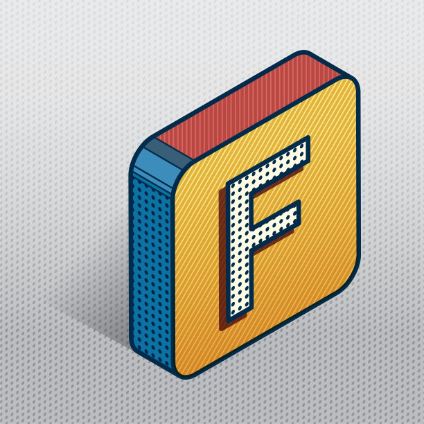 波普艺术风格现代等距方块字母图片下载