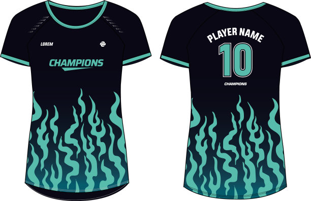 女性运动球衣t恤的设计概念图片下载