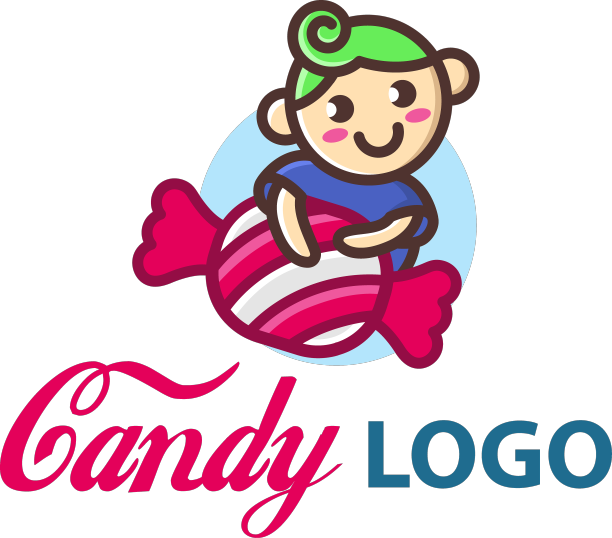 糖果标志模板与可爱的小有趣的男孩图片下载