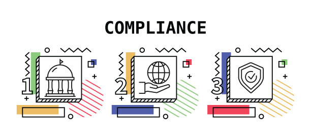 遵从性，矢量样式的细线图标。图标，信息图形，移动和网页等。颜色视图，准备好模板。图片下载
