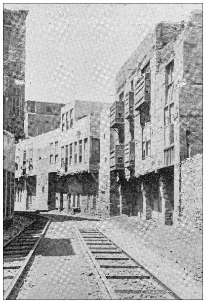 埃及的道路和铁路建设老照片图片下载