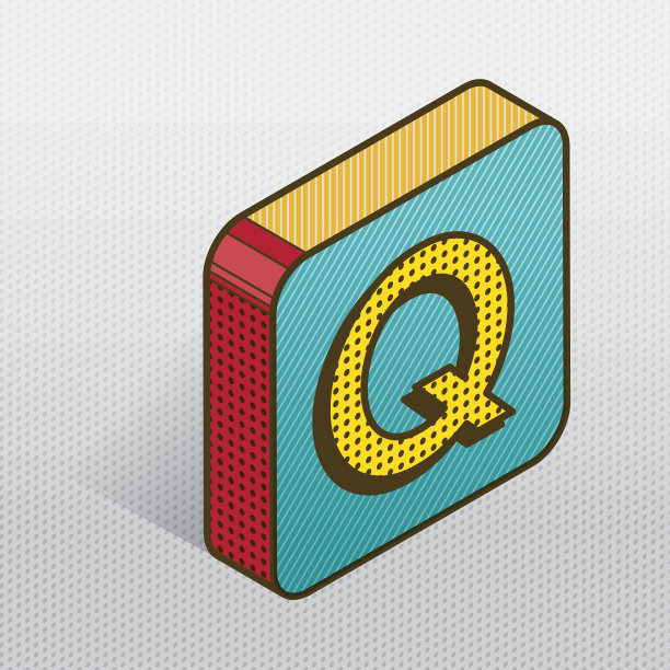 波普艺术风格现代等距方块字母图片下载