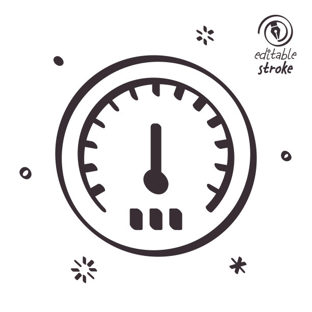 俏皮线条插图速度计设备图片下载