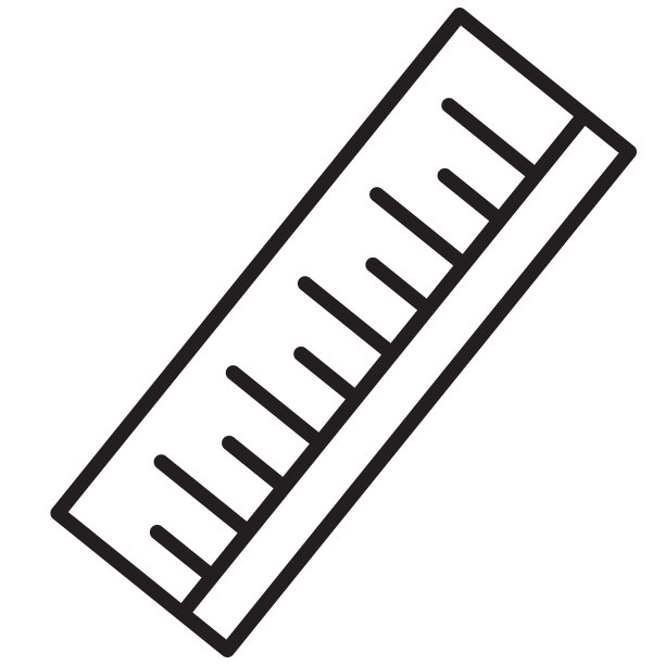 回到学校标尺图标-可编辑笔画图片下载