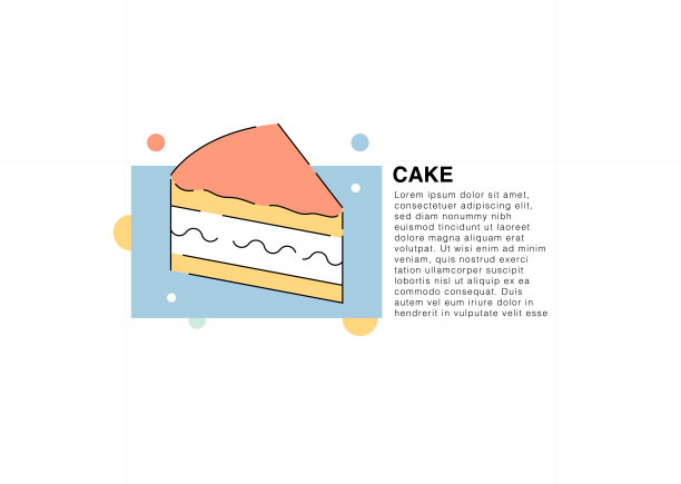 蛋糕彩色线条图标图片下载