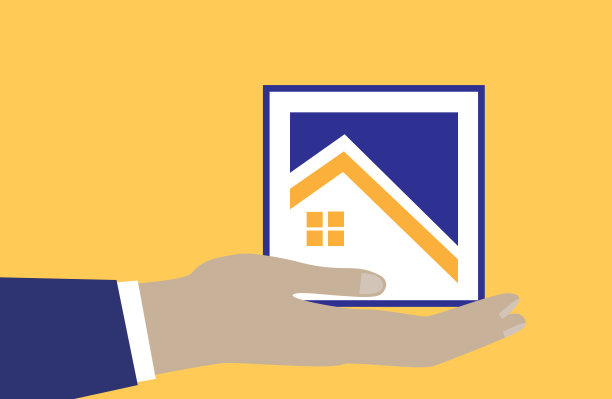 房地产和房产概念-手握房屋特写。图片下载