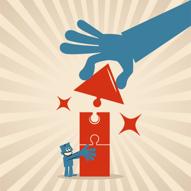 大手帮助一个人完成向上的箭头拼图图片下载