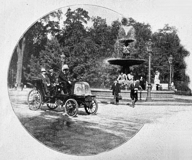 汽车驾驶室，2位客人在公园里开车图片下载