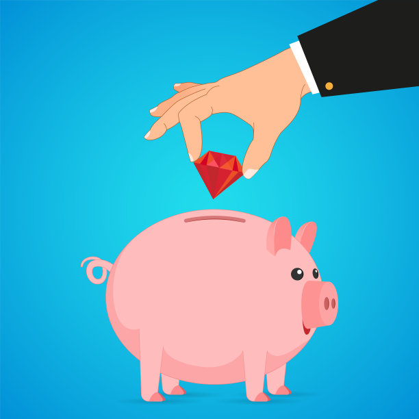 在存钱罐里放一颗钻石。图片下载