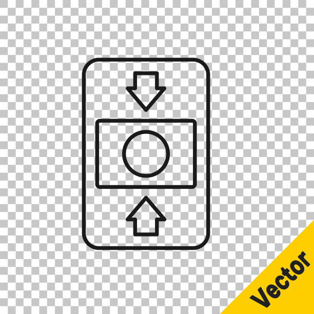 黑色线火灾报警系统图标隔离上图片下载