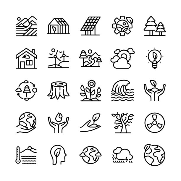 环境图形矢量插图。可编辑笔画大小。简单的隔离图标。标志、符号、元素。图标集。图片下载