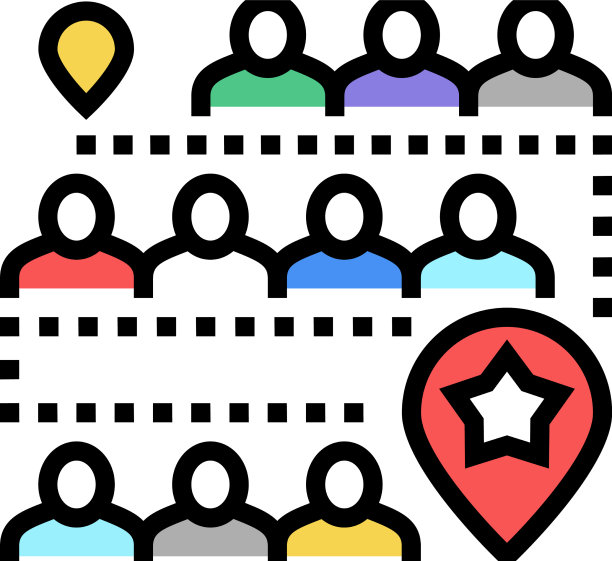 游行路线和方向彩色图标图片下载