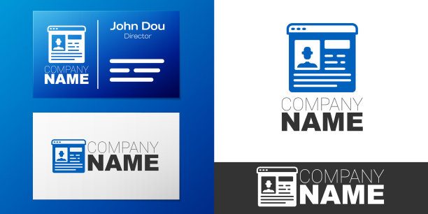 logo简历图标孤立的白色背景图片下载