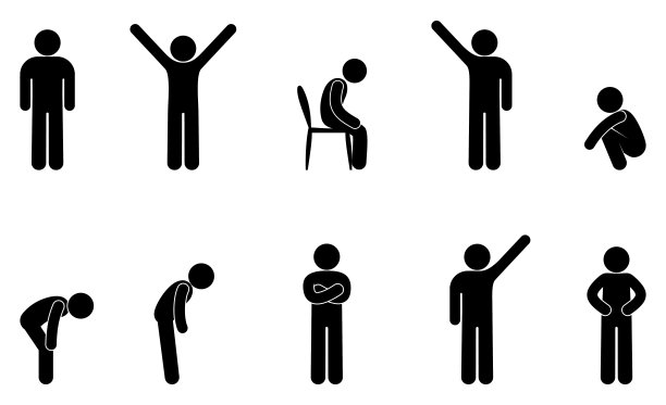 人孤立矢量剪影，图标人，小人集图片下载