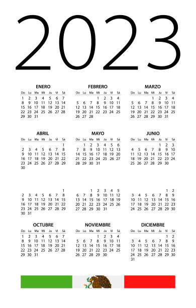 日历2023墨西哥阿根廷拉丁美洲-矢量插图。西班牙语版本。图片下载