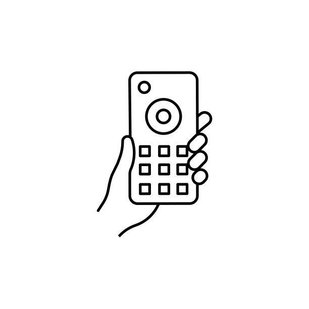 手持手机密码行图标，可编辑笔画图片下载