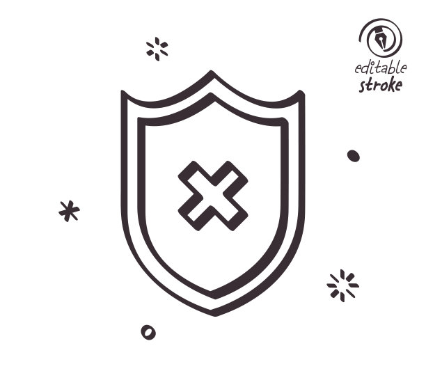 安全漏洞的线条插图图片下载