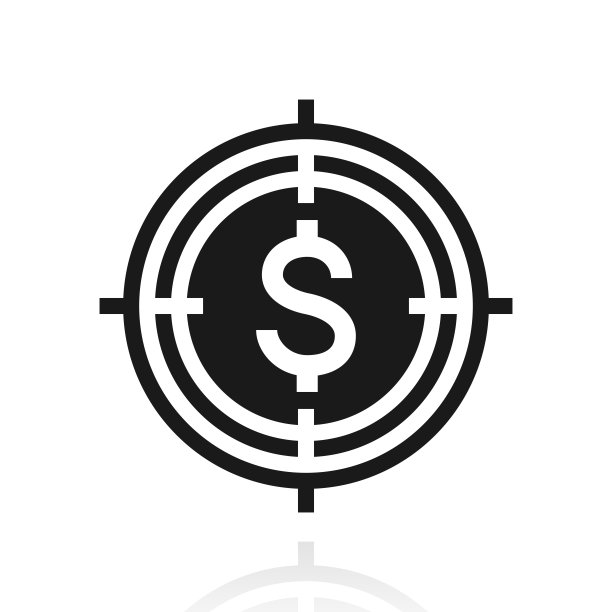 取景器里的美元。白色背景上反射的图标图片下载