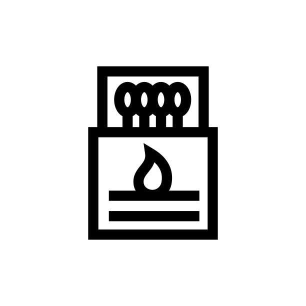火柴和打火机线性图标图片下载