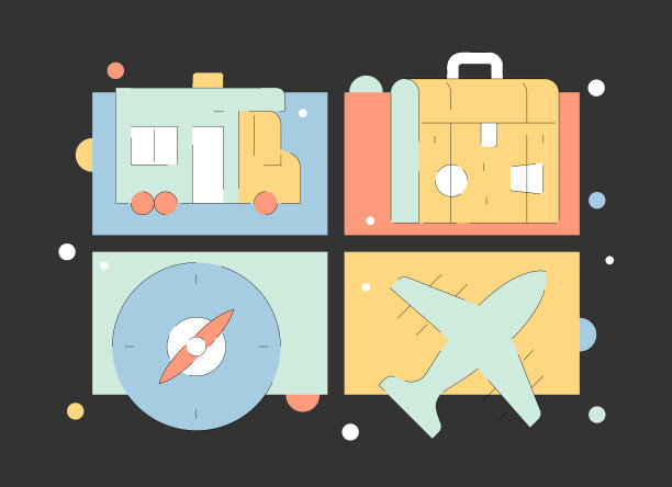 四图标包的旅行线路设置图片下载