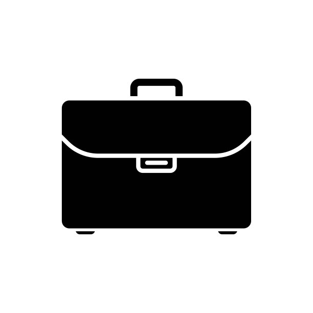 行李箱和公文包图标在白色背景。图片下载