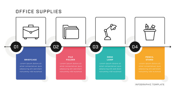办公用品信息图设计模板图片下载